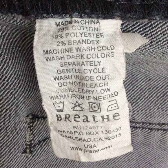 Prana Jeans Womens 0 / 26 Dark Gray Slim Skinny Low Rise Stretch - Picture 5 of 5